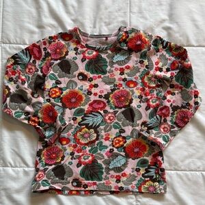 Oilily Girls Floral Long Sleeve Tee - Pink, Red & Green